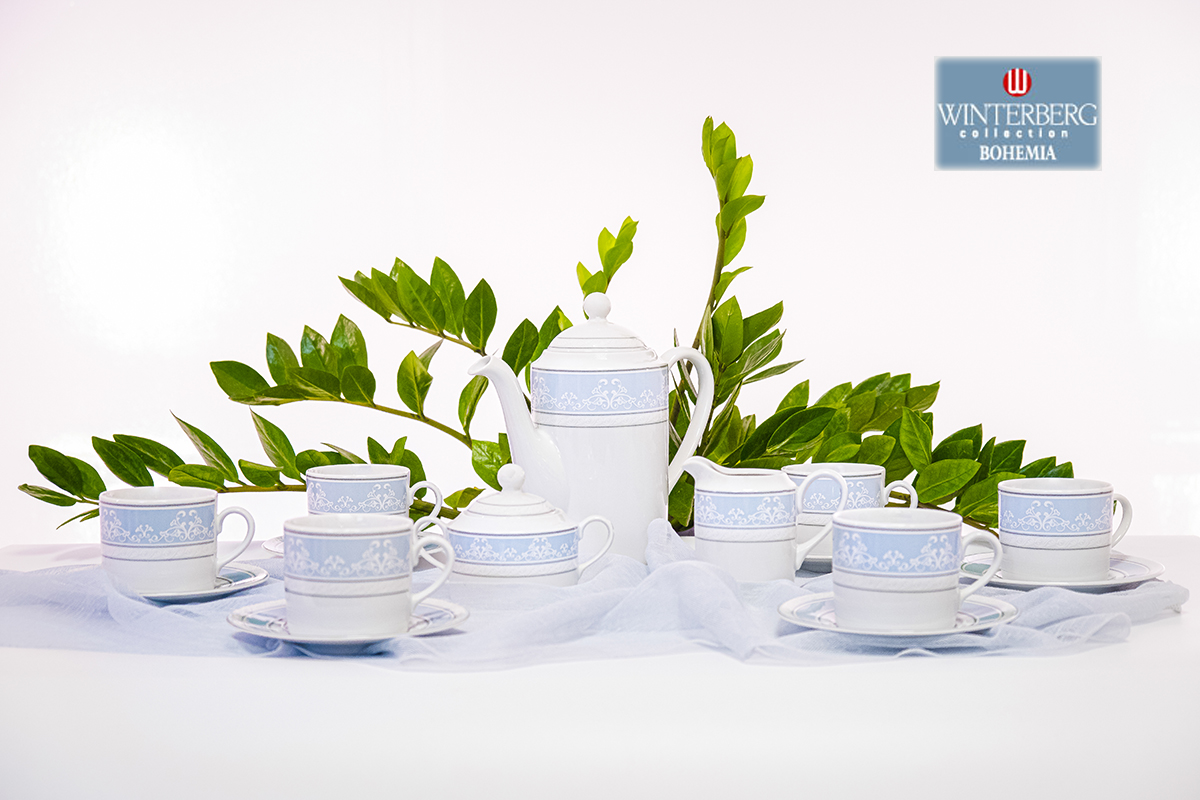 9 Piece Tea Set Nicol 678 Bohemian Winterberg Porcelain 9 Piece Tea Set Nicol 678 Bohemian Winterberg Porcelain