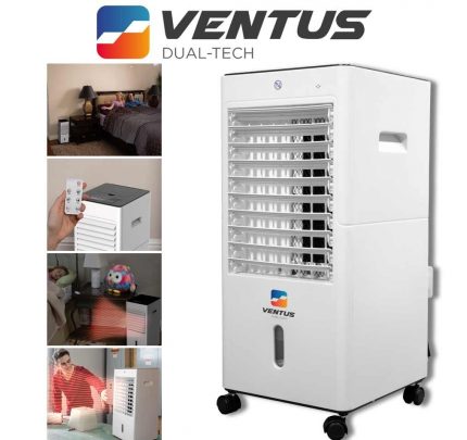 Ventus Dual Tech Aparat Portabil 4 In 1 Cu Functia De Incalzire Racire Purificare Si Ionizare A Aerului