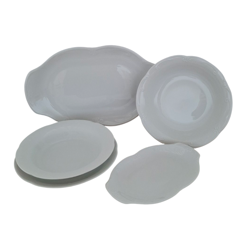 DINING SET 56 PCS. PORCELAIN WINTERBERG BOHEMIA CAMELIA WHITE DINING SET 56 PCS. PORCELAIN WINTERBERG BOHEMIA CAMELIA WHITE