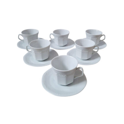 6-Piece Coffee Set, Bavarian Porcelain (Germany), Code: Monaco White
