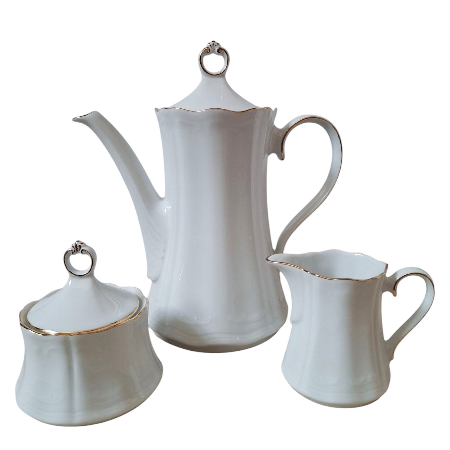 3-Piece Tea Serving Set, Bavarian Porcelain (Germany), Code: Sophie Gold 3-Piece Tea Serving Set, Bavarian Porcelain (Germany), Code: Sophie Gold