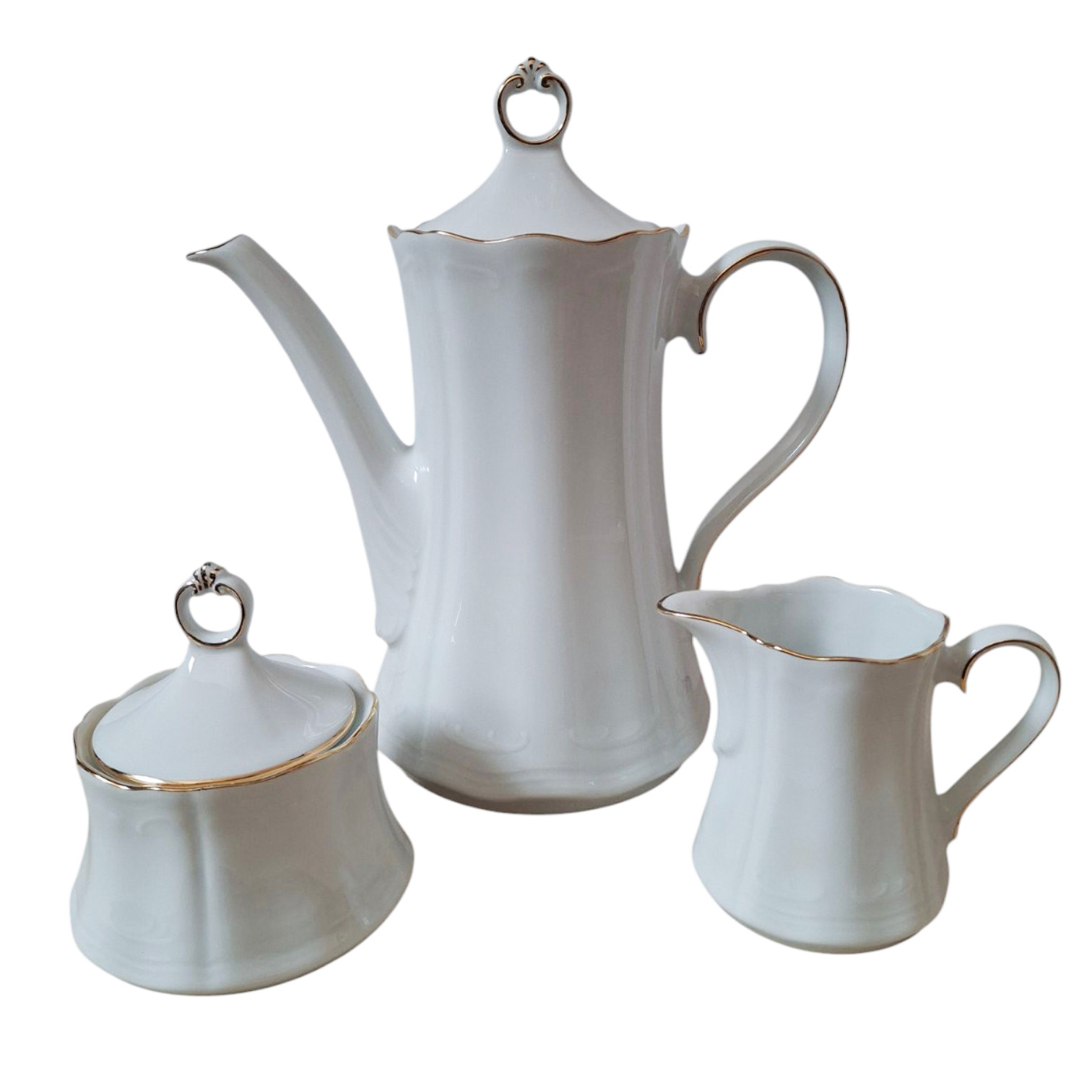 3-Piece Tea Serving Set, Bavarian Porcelain (Germany), Code: Sophie Gold 3-Piece Tea Serving Set, Bavarian Porcelain (Germany), Code: Sophie Gold